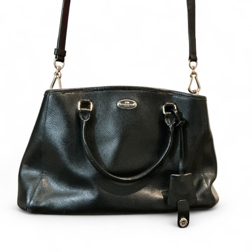 Coach Morgan Satchel Women Medium Black Good Leather Crossbody Bag H1493 F34607